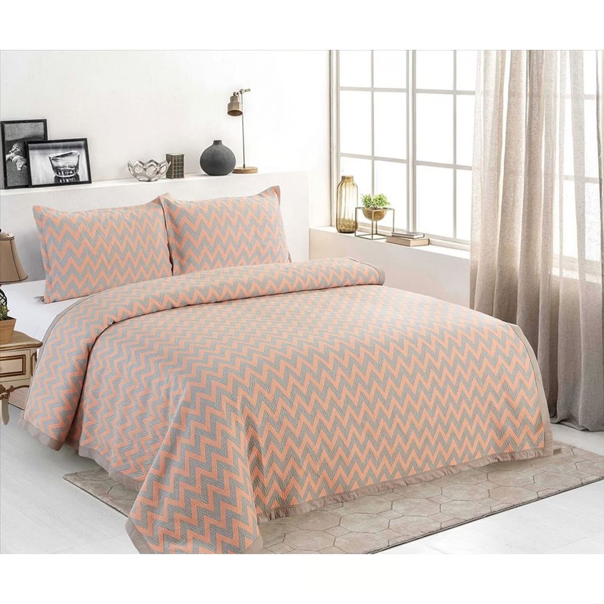 CASATEX - Cubrecama + Fundas de Almohada Queen - 100% Algodón