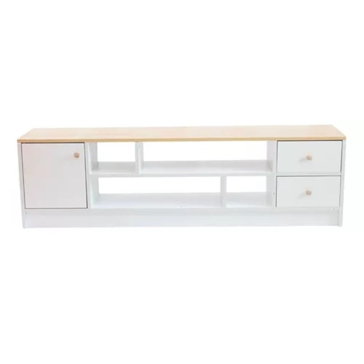 GENERICO - Mueble de TV Moderno  55 Asagaki  Blanco y Marrón R&R MUEBLES