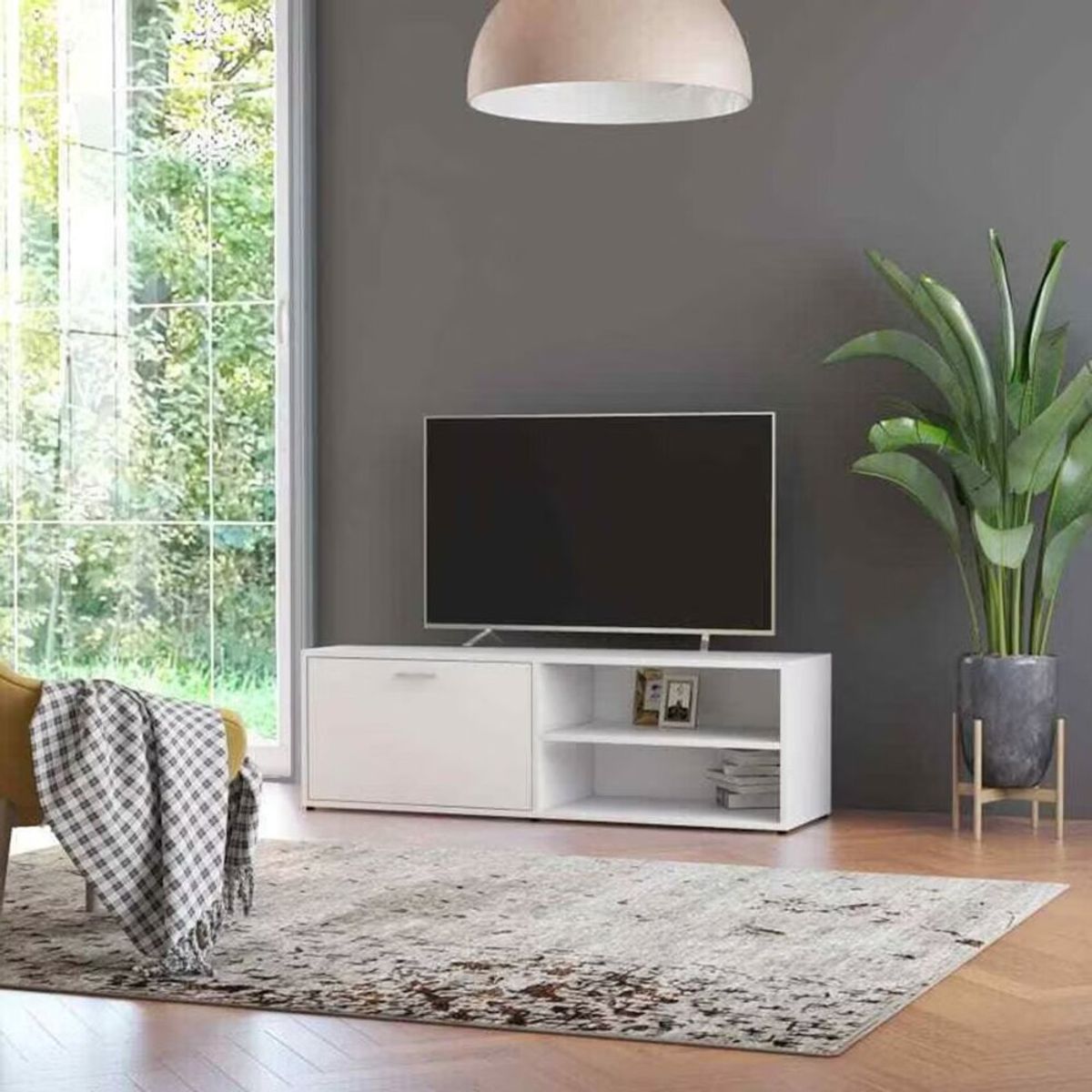 GENERICO - Mueble de TV Moderno  55 Kukuja Blanco R&R MUEBLES