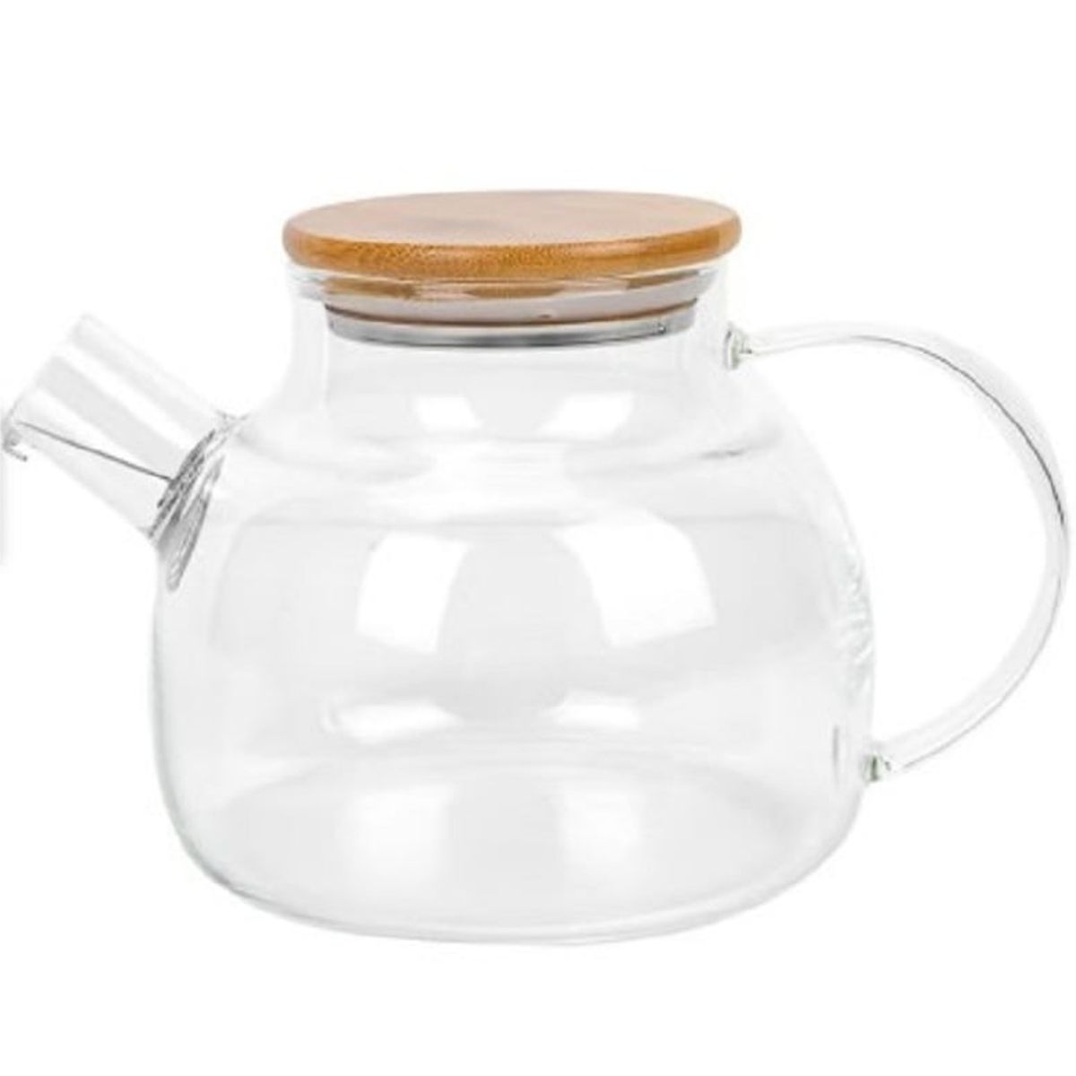 GENERICO - Tetera de Vidrio con Tapa de Bambú de 1500 ML CALIDAD PREMIUM