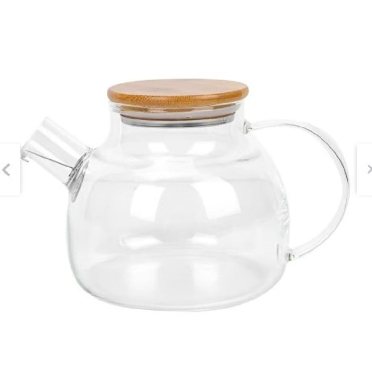 GENERICO - Tetera de Vidrio con Tapa de Bambú de 1500 ML CALIDAD PREMIUM