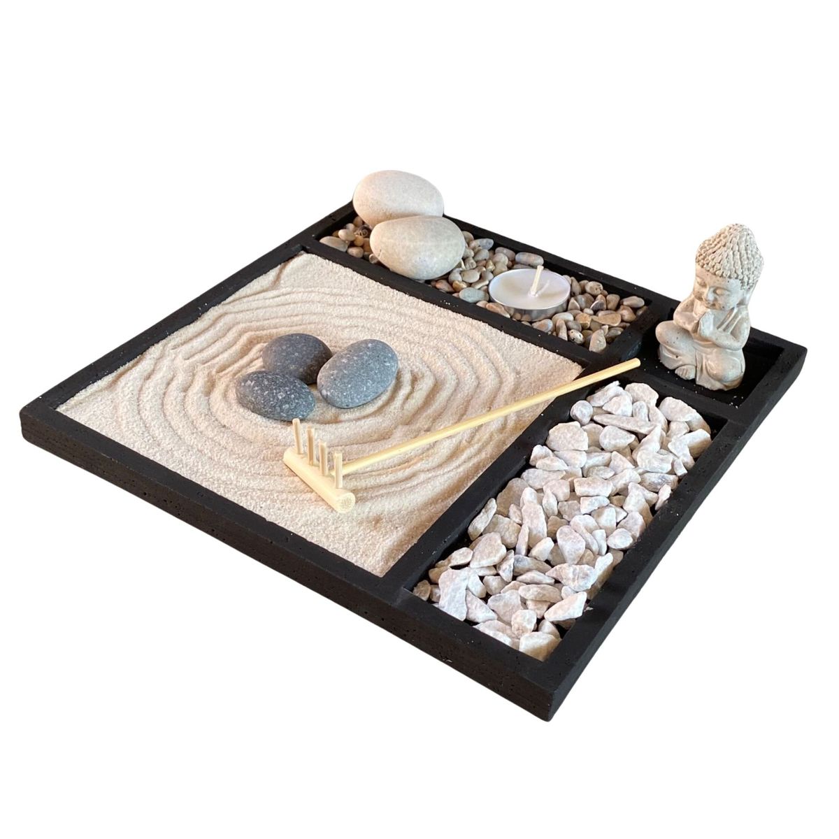 GENERICO - Jardín Zen Concreto Negro Buda