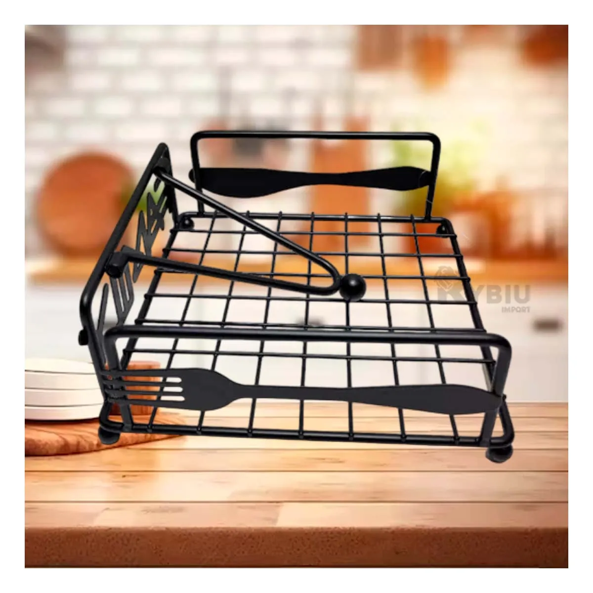 RYBIU IMPORT - Servilletero para Restaurante Tono Negro Y+Regalo Agendita