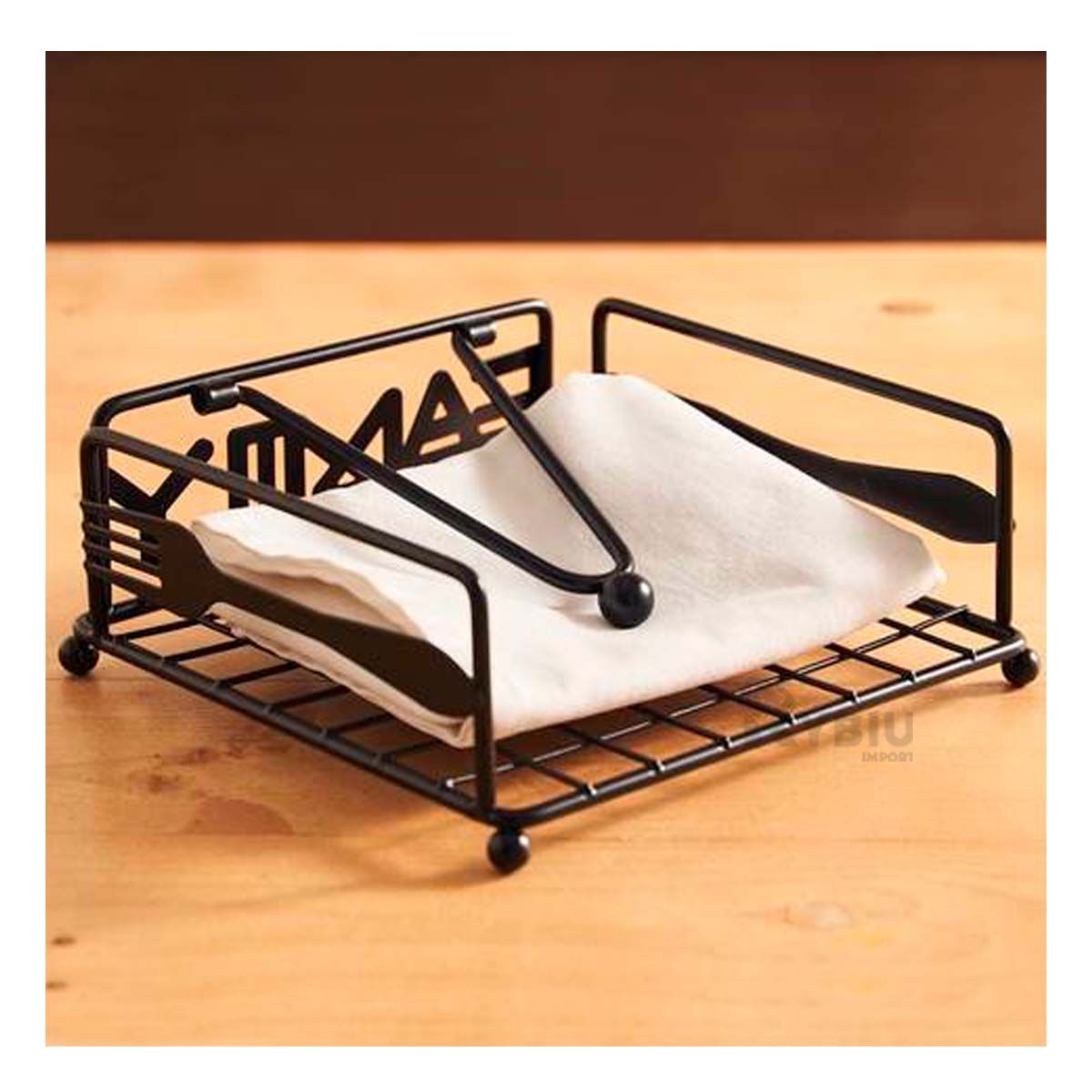 RYBIU IMPORT - Servilletero para Restaurante Tono Negro Y+Regalo Agendita