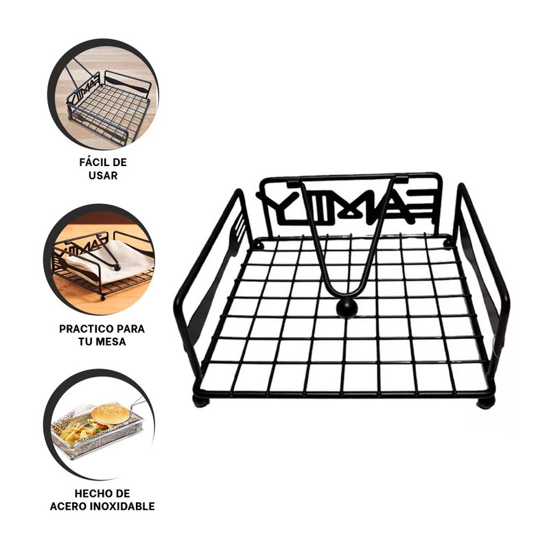 RYBIU IMPORT - Soporte para Paños Liviano en Negro Y+Banderitas Adhesivas
