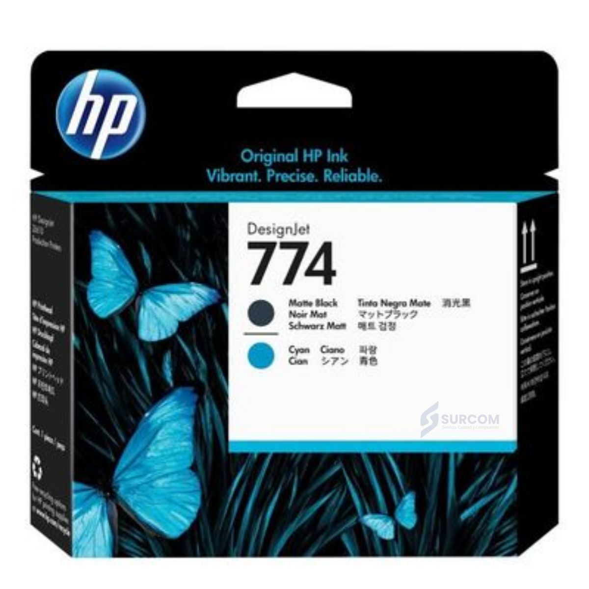 HP - Cabezal HP 774 Matte Black / Cyan (P2W01A) Original