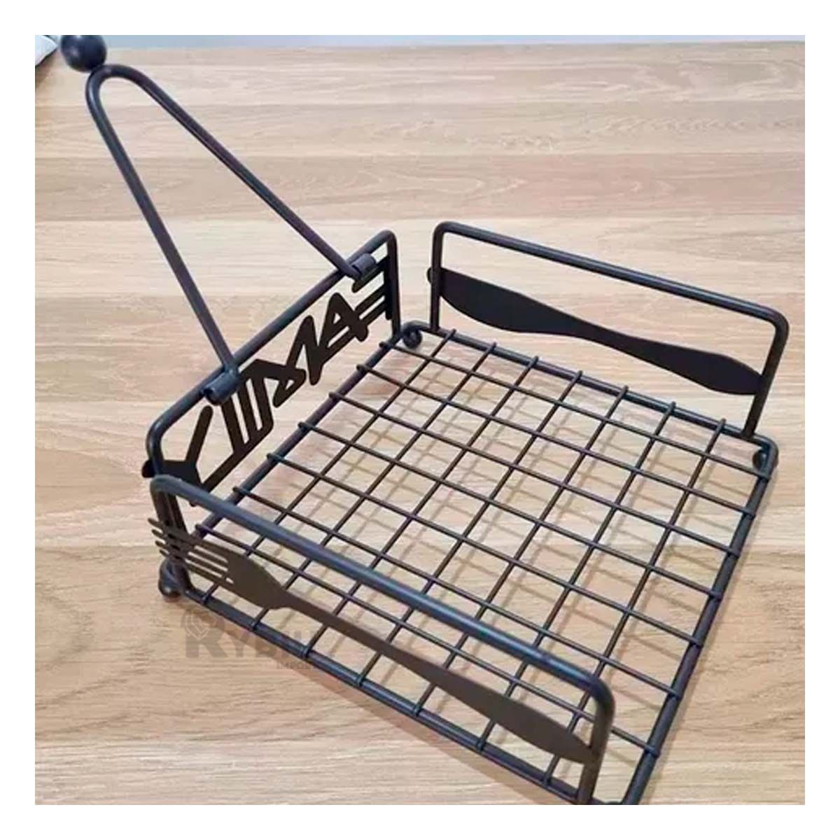 GENERICO - Servilletero de Acero para Mesa Tono Negro Y+Papel de Regalo