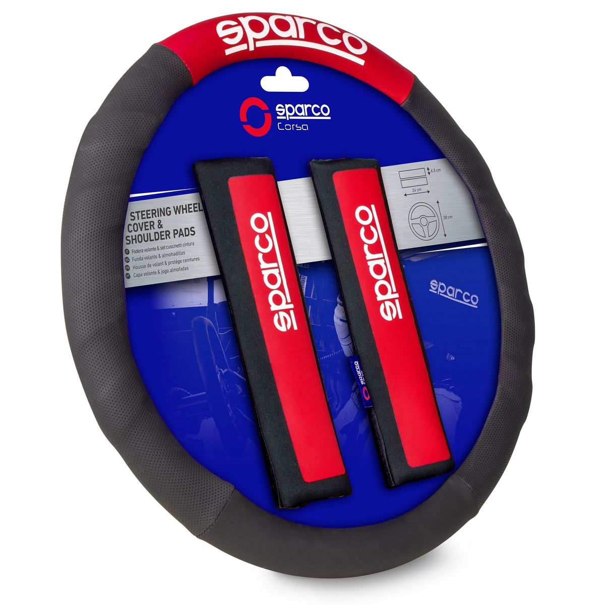 SPARCO - Set Forro De Timon Sparco Premiun Con Protector De Cinturon