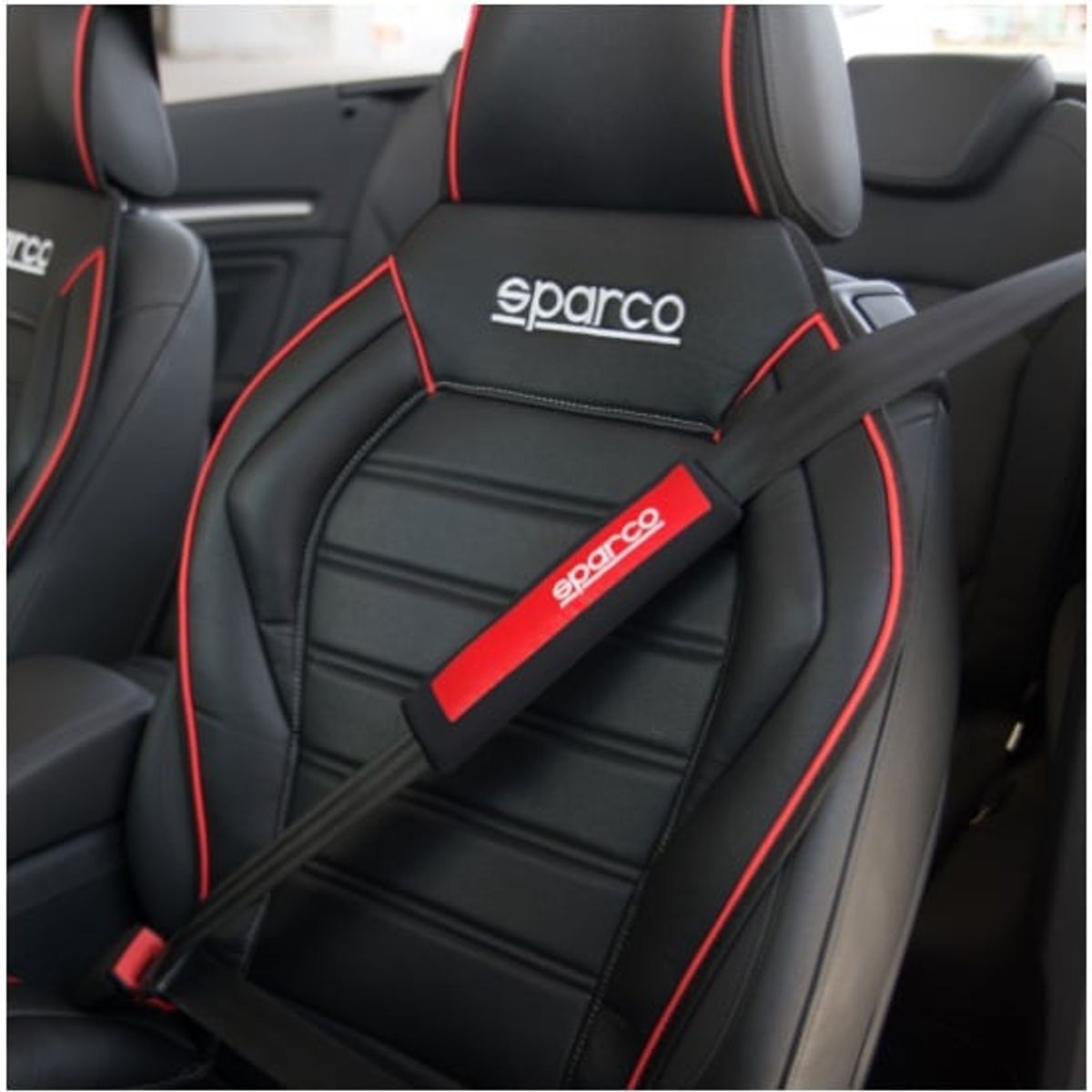 SPARCO - Set Forro De Timon Sparco Premiun Con Protector De Cinturon