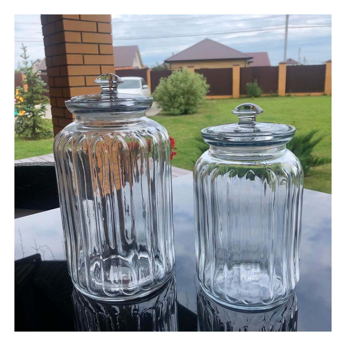 RYBIU IMPORT - Recipiente de Vidrio de 2 K Y+Regalo Ligas para Peinar