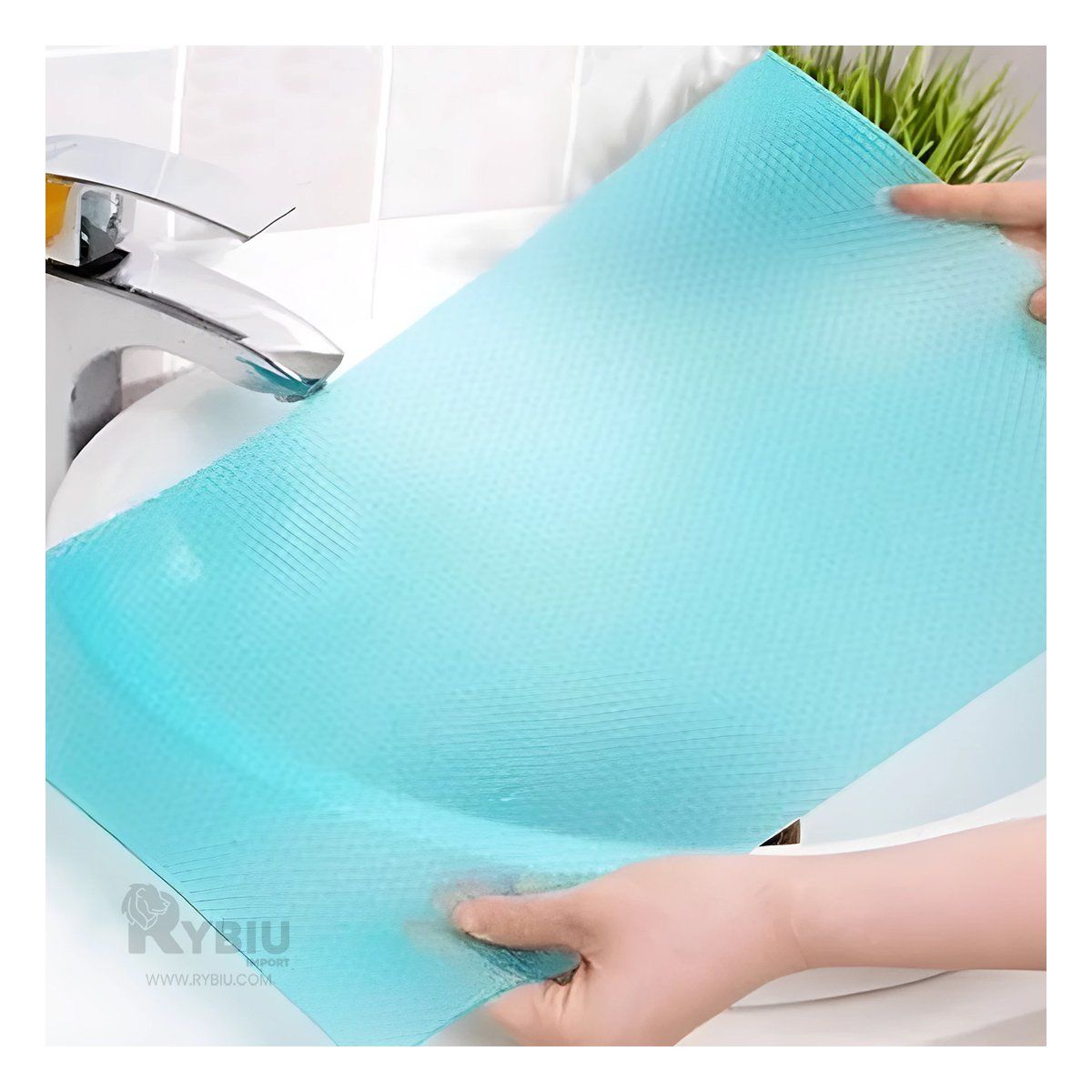 RYBIU IMPORT - Set Cuadruple de Color Celeste Y+Papel de Regalo