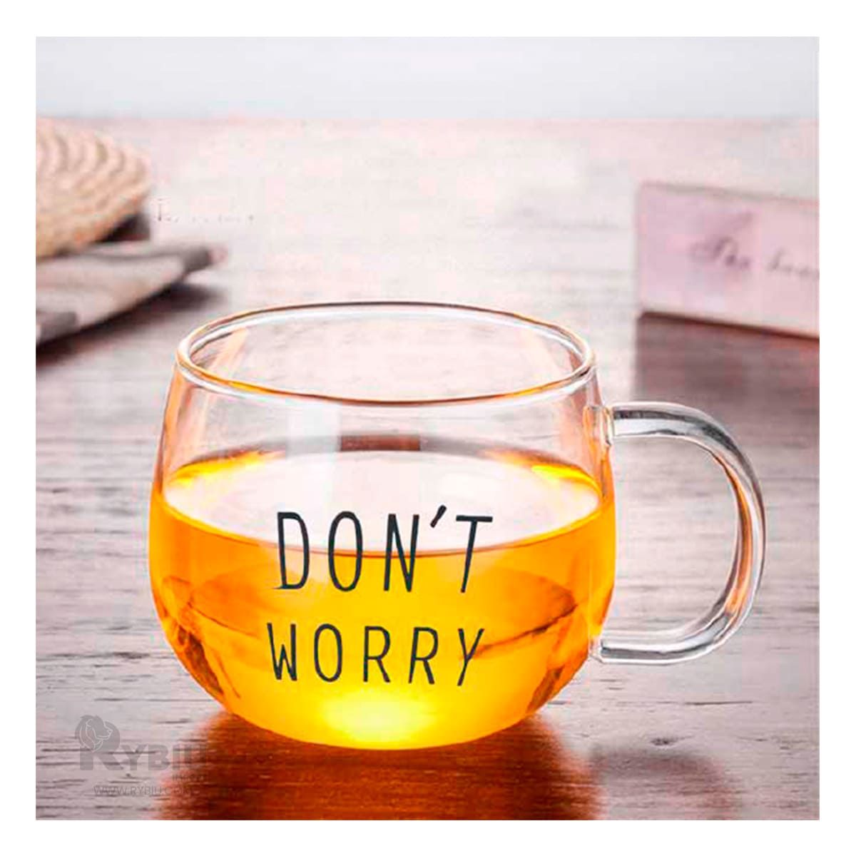 GENERICO - Tazon con Letras Color Transparente Y+Envoltorio de Regalo