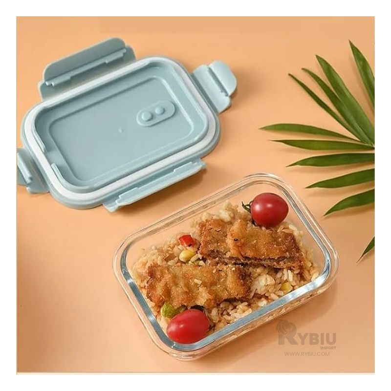 RYBIU IMPORT - Taper Practico con 2 Divisiones Util con Tapa Celeste