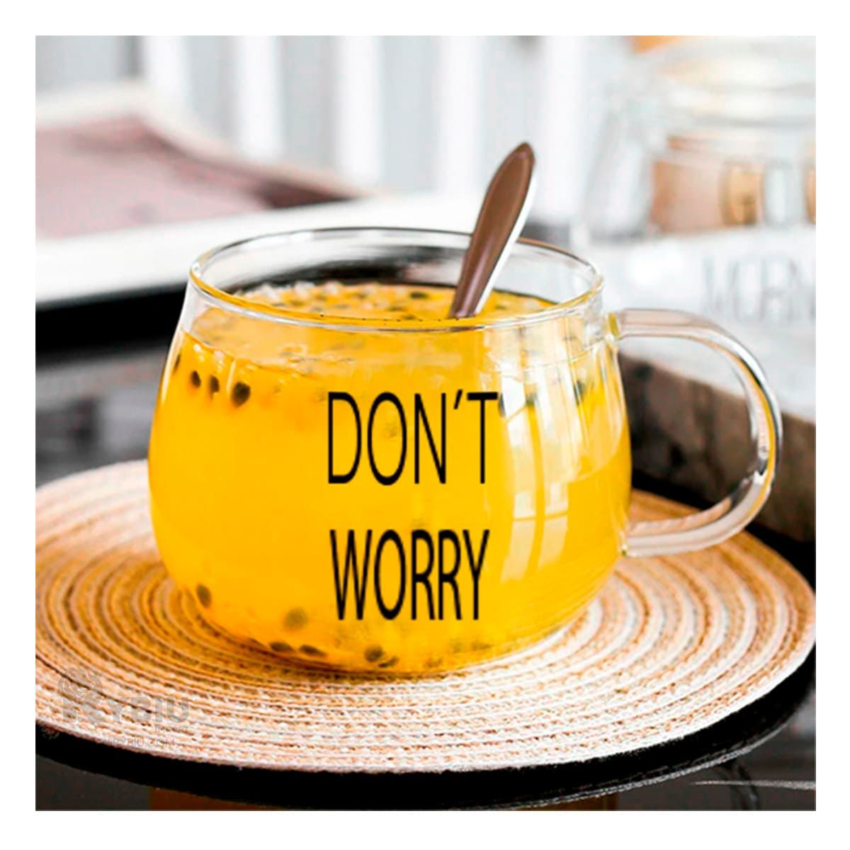 GENERICO - Tazon Elegante Don´t Worry en Transparente Y+Gift MiniAgenda