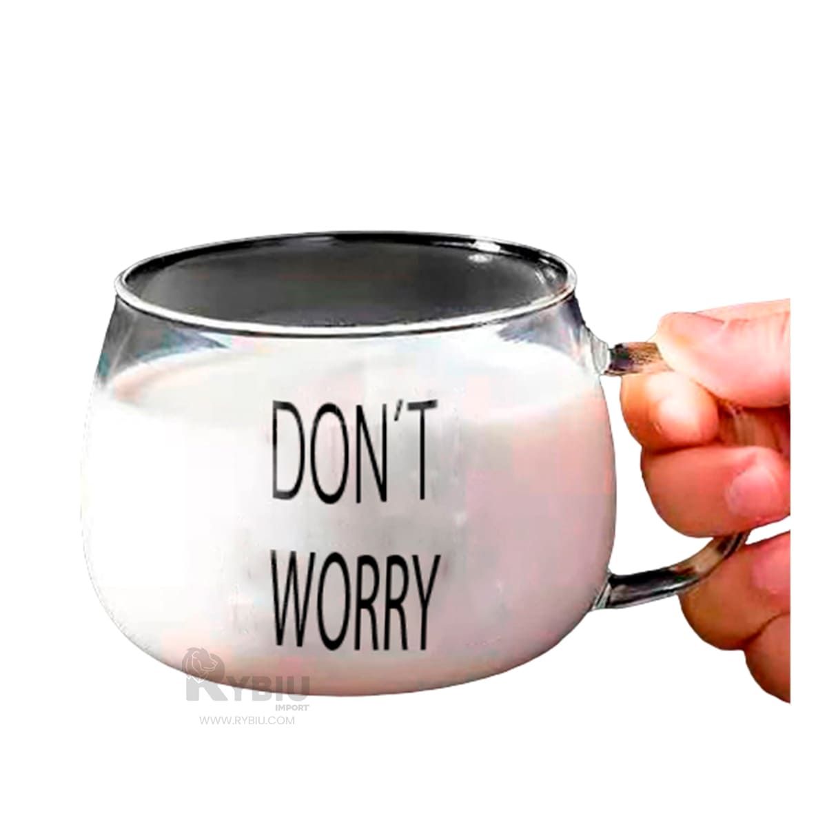 GENERICO - Tazon con Letras Color Transparente Y+Envoltorio de Regalo