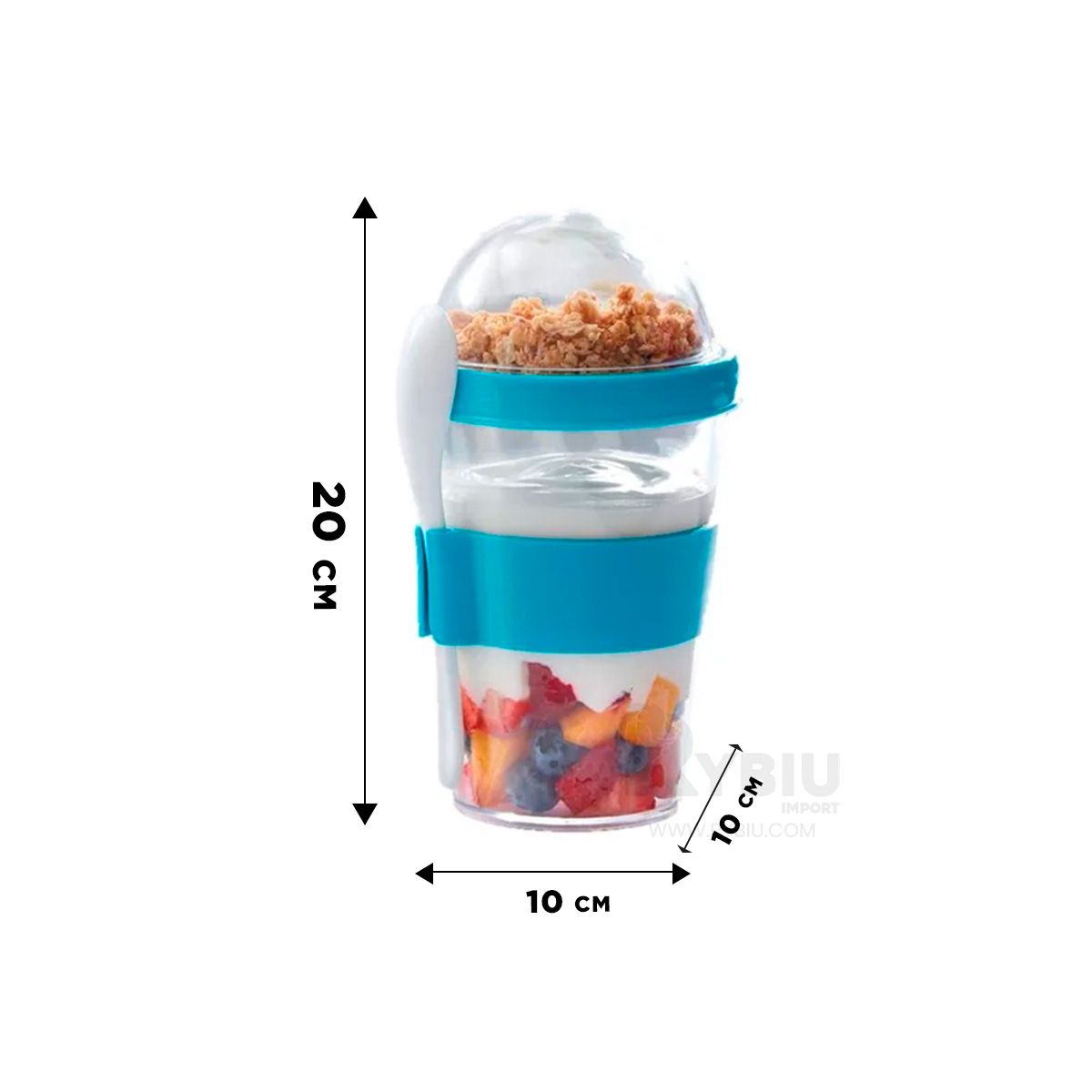 RYBIU IMPORT - Pocillo Ligero de 350ML en Celeste Y+Ligas de Regalo