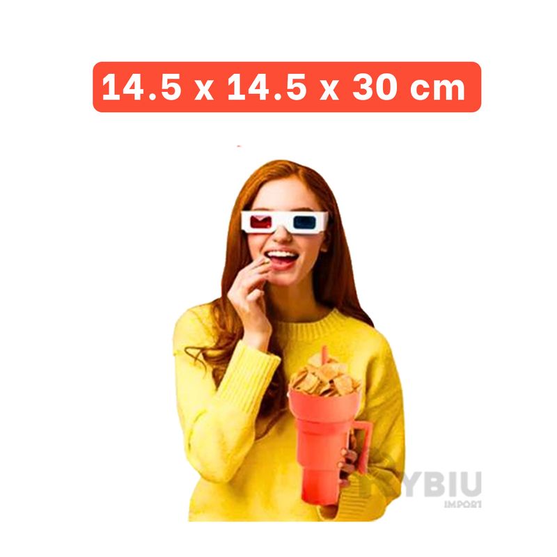 GENERICO - Taza para Refresco en Tono Naranja Y+Banderitas Adhesivas