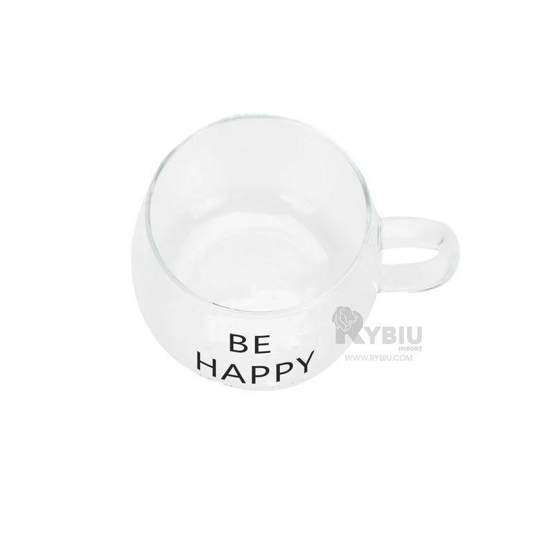 GENERICO - Taza Dinamica Versatil en 350ML Be Happy Y+Regalo Stickers