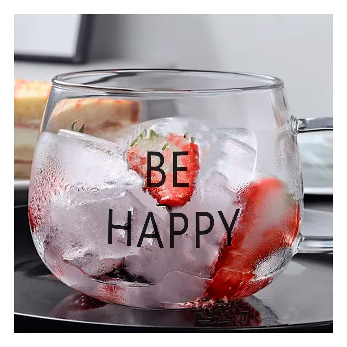 GENERICO - Tazon Elegante Util en 350ML Be Happy Y+Gift MiniAgenda