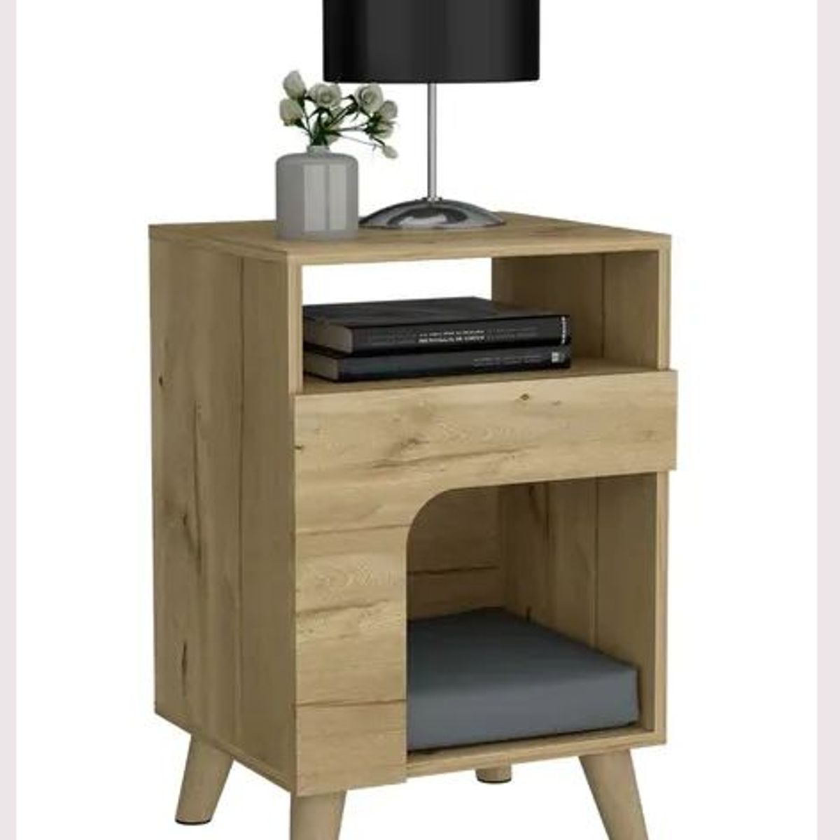 NACION MUEBLES - VELADOR NACION MUEBLES HASSAEL COLOR BEIGE