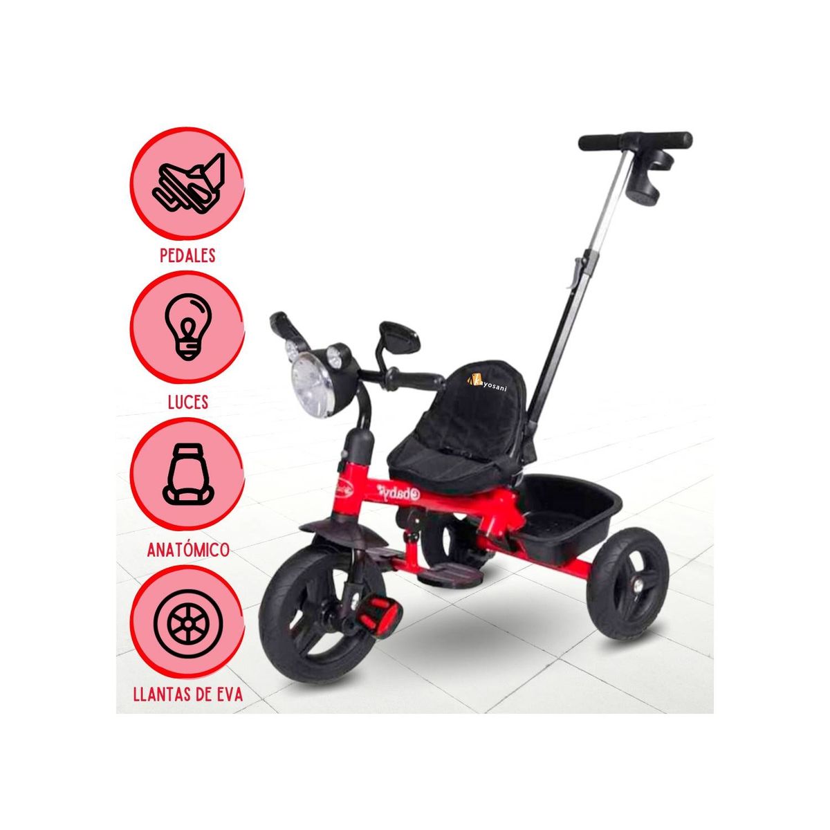 EBABY - Triciclo Guiador Ebaby Brose RED