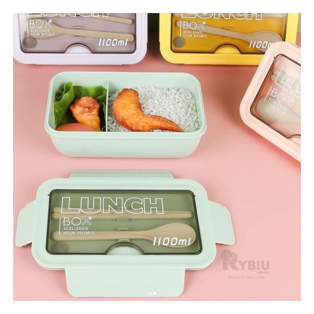 RYBIU IMPORT - Envase Funcional de Color Verde Y+Gift Stickers