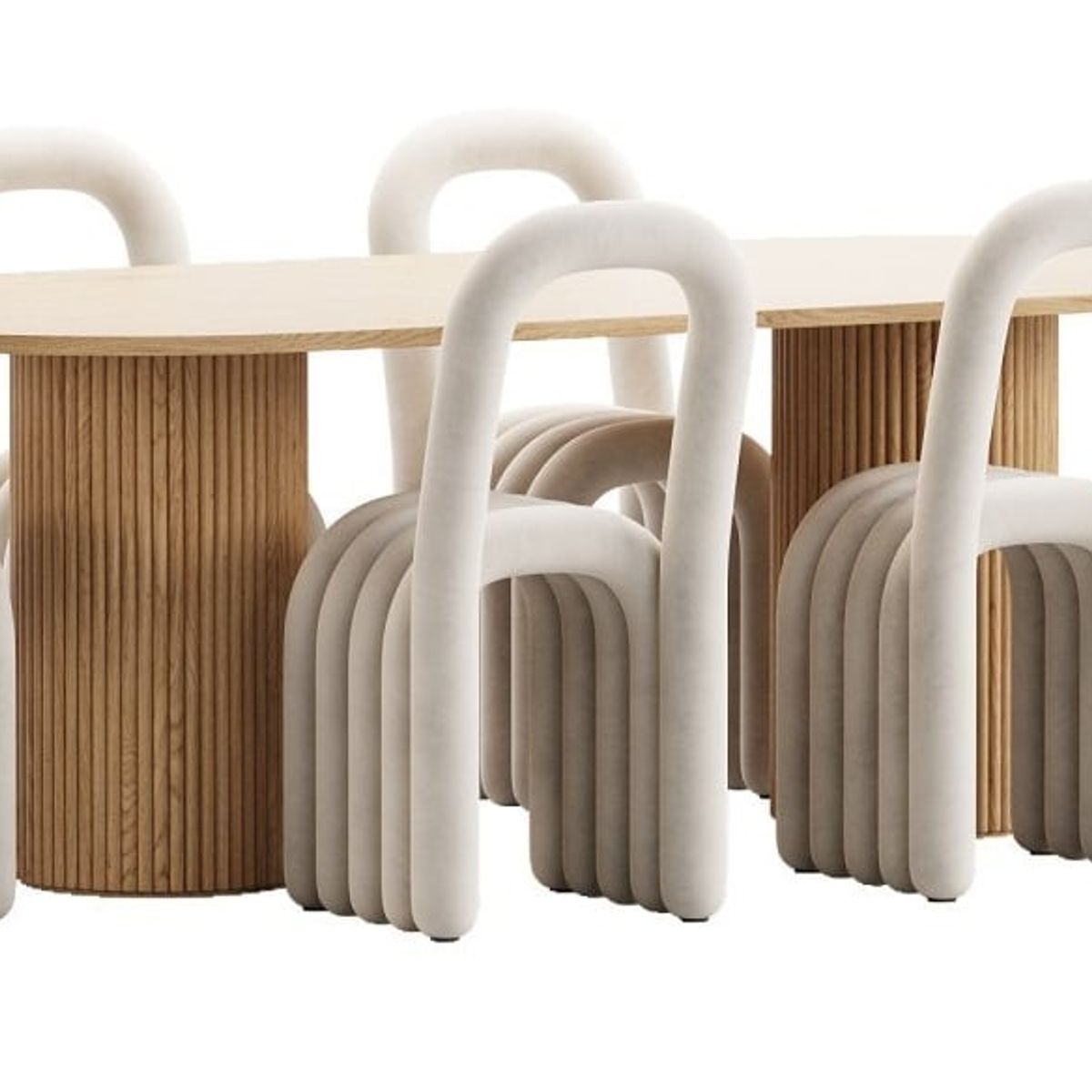 GENERICO - Juego de Comedor Borlänge 6 Sillas - Marrón y Beige