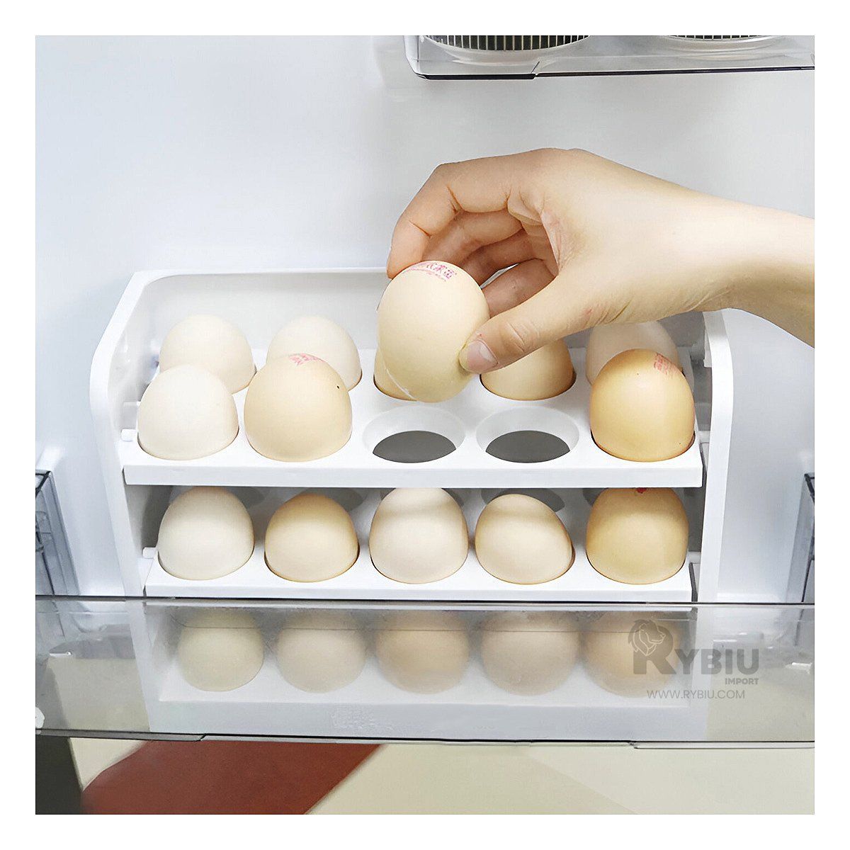 RYBIU IMPORT - Portahuevos Practico y Util en Color Blanco