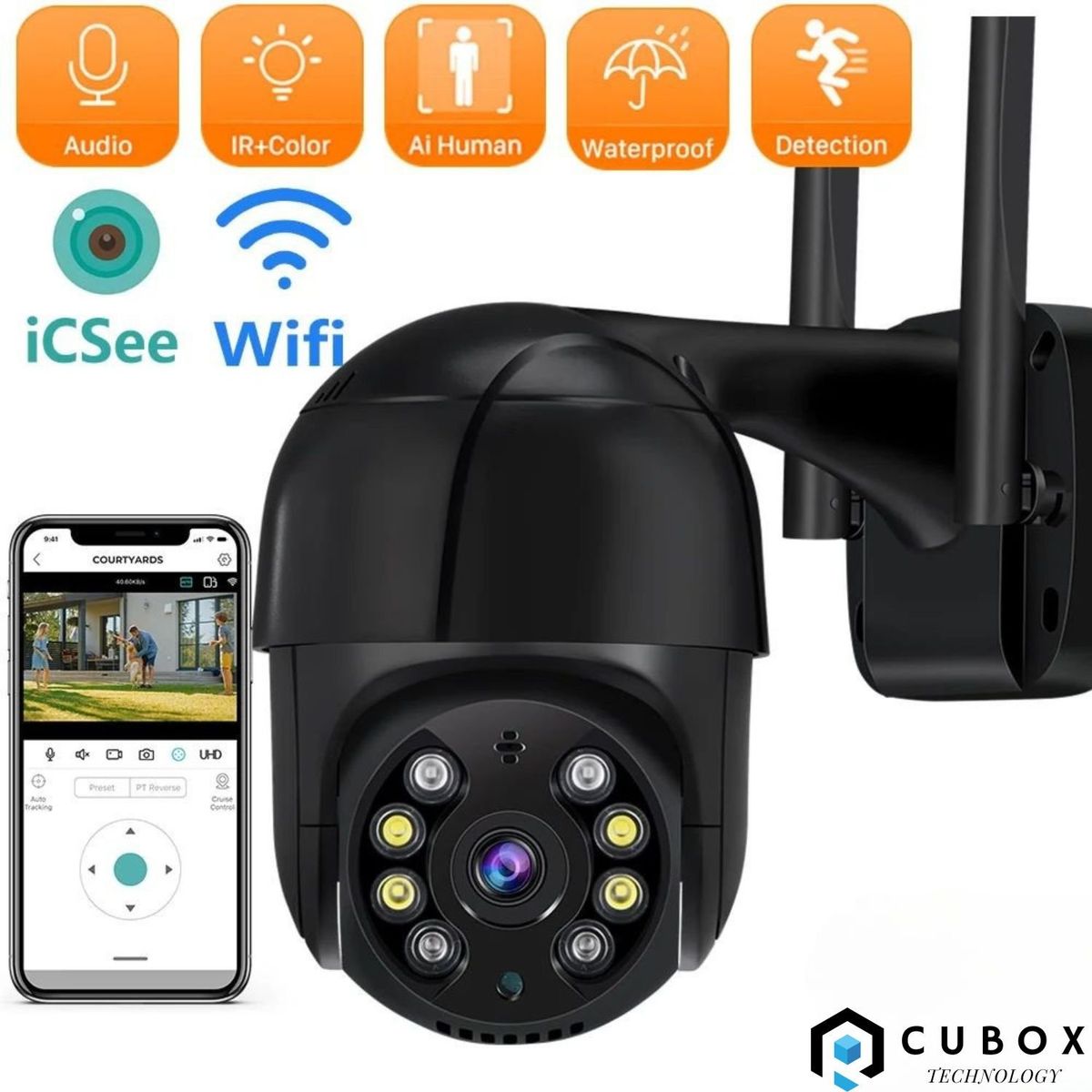 OEM - Camara de Seguridad Exterior IP Full HD 2MPx Visión Nocturna WiFi