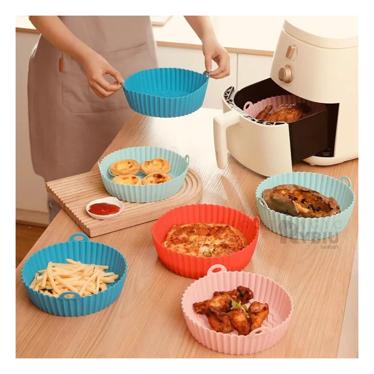 RYBIU IMPORT - Molde de Silicona para Freidora de Aire Multicolor