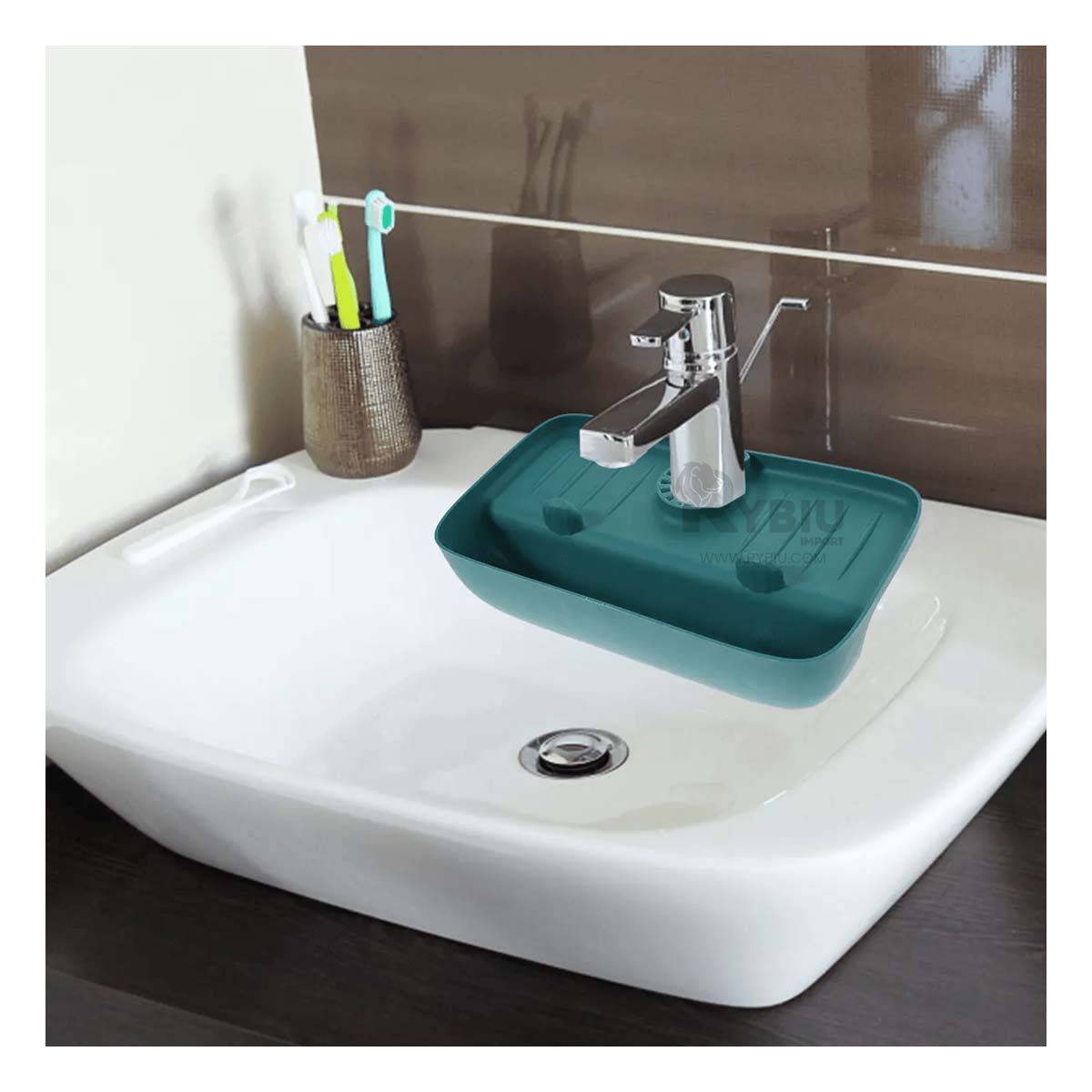 RYBIU IMPORT - Escurridor de Lavado en Color Verde Y+Papel de Regalo