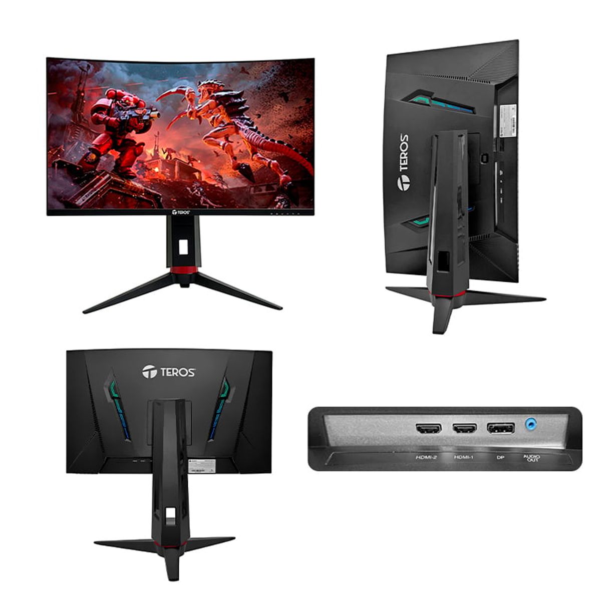 TEROS - Monitor curvo gaming TEROS TE-2766G, 27" FHD VA, 180 Hz, 1 ms, HDMI,