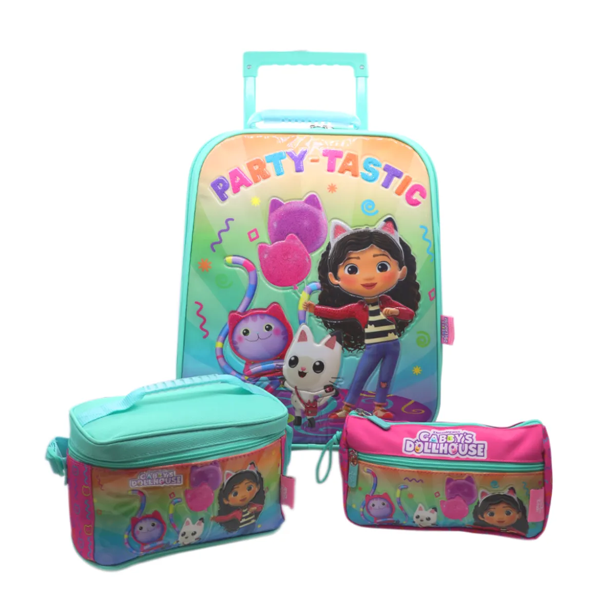 CHILDRENS CLUB - Pack Escolar Oficio Maleta + Lonchera + Cartuchera Gabby Dollhouse