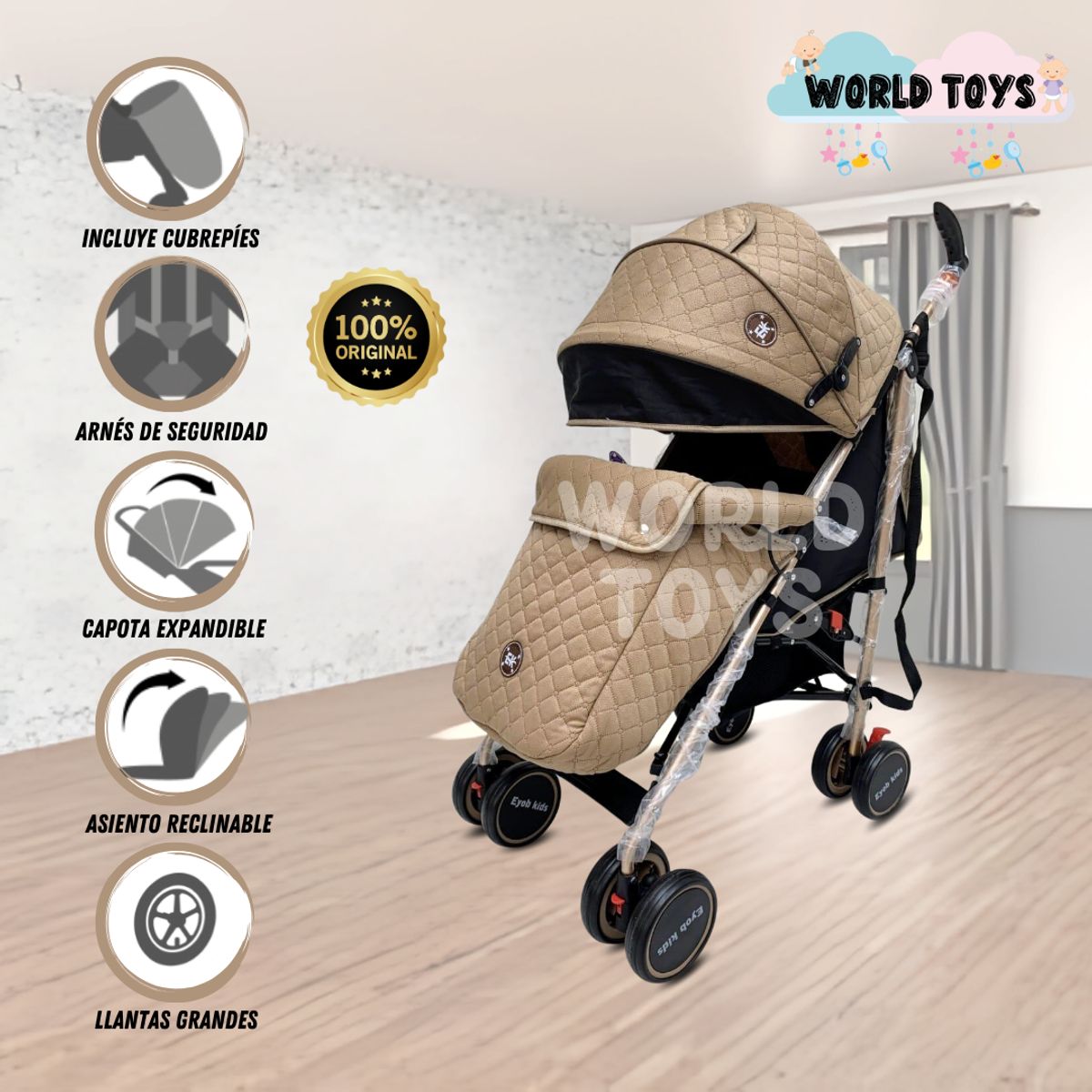 KIDS - Coche Bastón  «ISABEL PRO» Beige