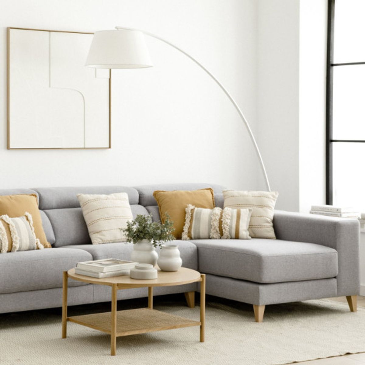 YOLODECORO - Seccional con Chaise Longue a la Derecha Air Gris Claro