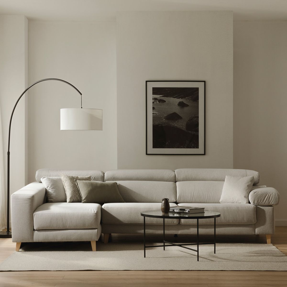 YOLODECORO - Seccional con Chaise Longue a la Izquierda Air Cemento