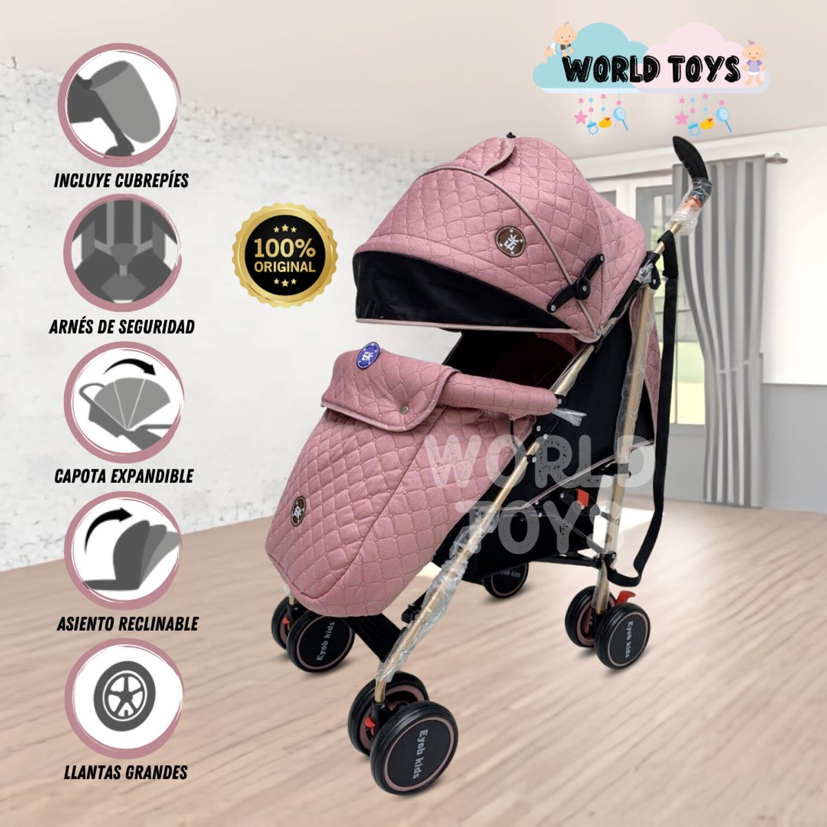 KIDS - Coche Bastón  «ISABEL PRO» Pink