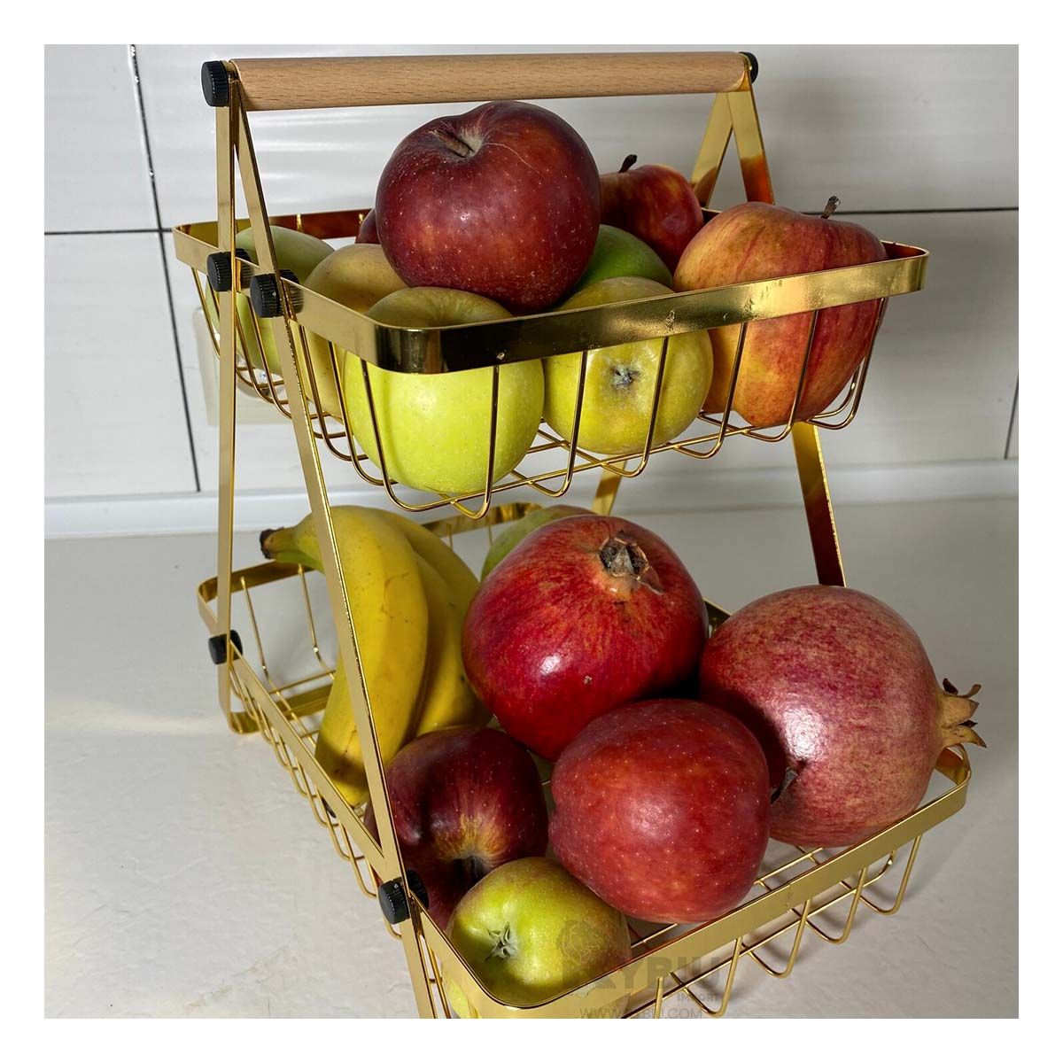 RYBIU IMPORT - Frutero Funcional y Practico en Dorado Y+Regalo Stickers