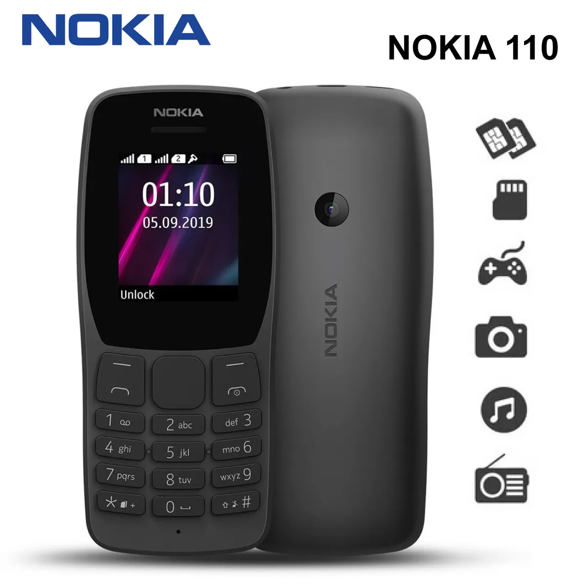 NOKIA - Celular Básico Nokia 110 Dual Sim 1.8 GSM Radio FM Cámara Slot MicroSD