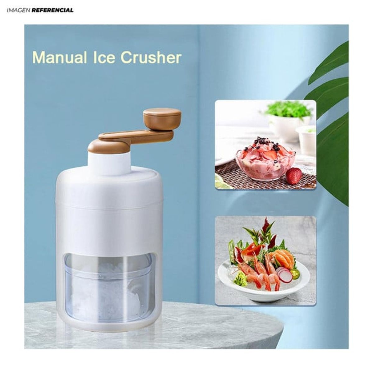 GENERICO - Maquina Trituradora Manual de Hielo color Blanco