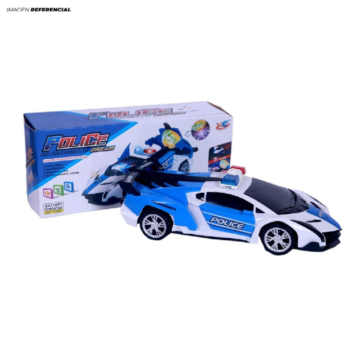 GENERICO - Auto de Policía Divertido con Luces y Sonido