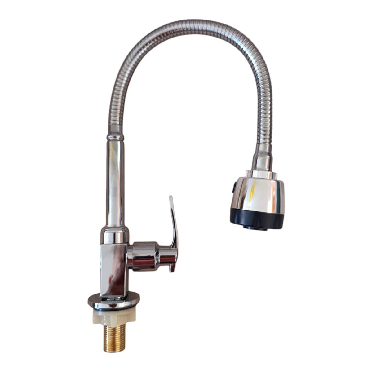GENERICO - Grifo Llave Aleta Cocina Flexible agua fría  al mueble ACERO CROMADO