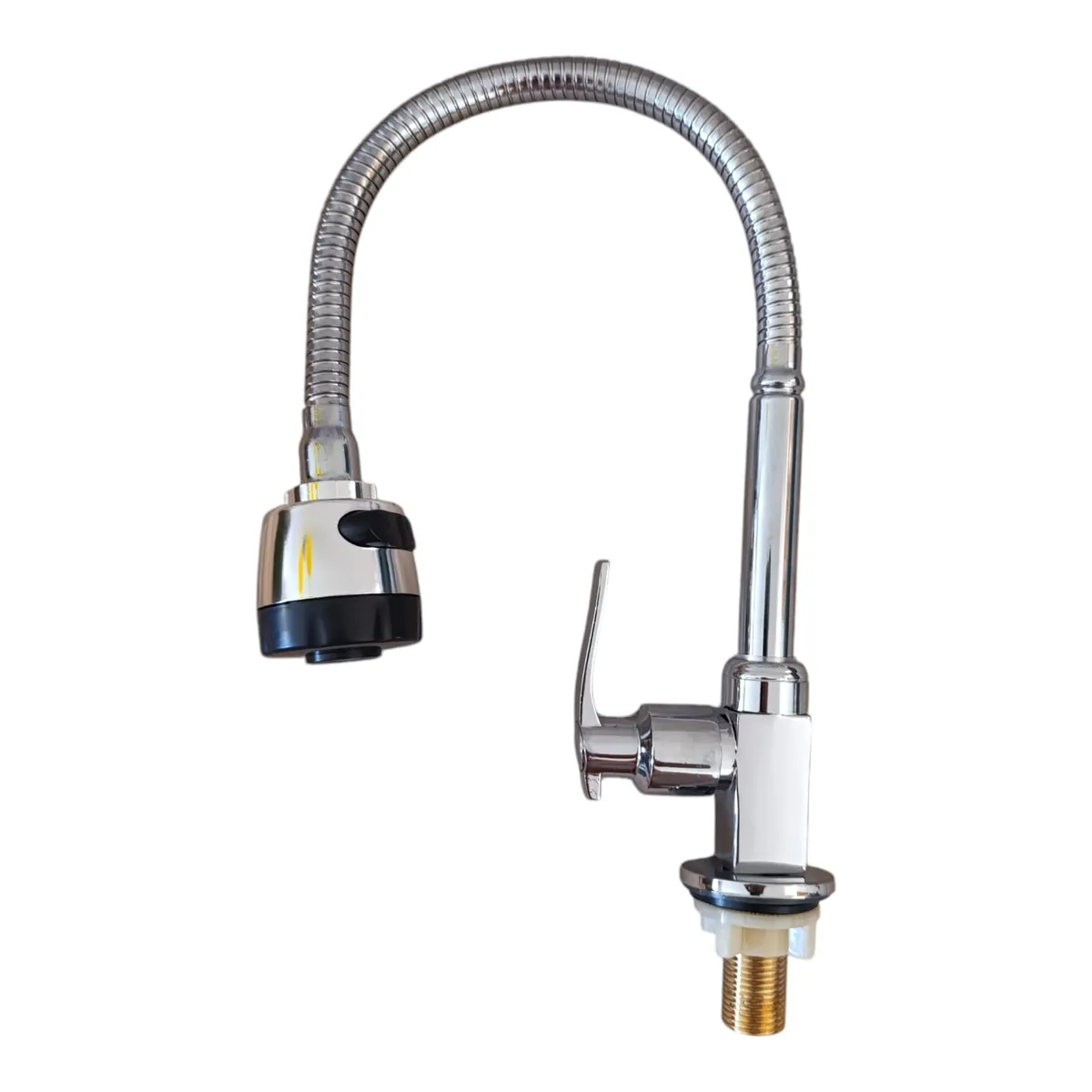 GENERICO - Grifo Llave Aleta Cocina Flexible agua fría  al mueble ACERO CROMADO