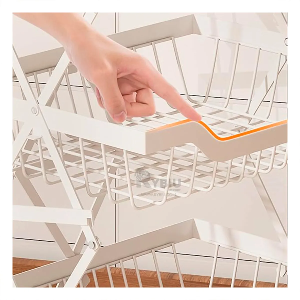 RYBIU IMPORT - Verdulero para Cocina 4 Pisos Blanco Y+Papel de Regalo