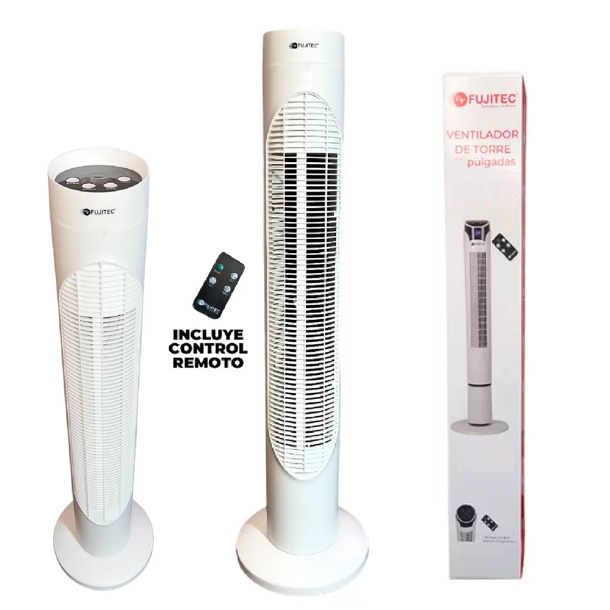 FUJITEC - Ventilador de Torre 32 Pulgadas Fujitec con control remoto CF-3200C.R