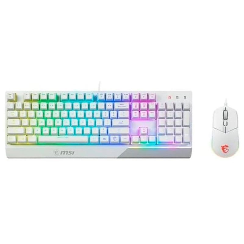 MSI - Combo Gaming Teclado y Mouse MSI Vigor GK30 Blanco RGB  US