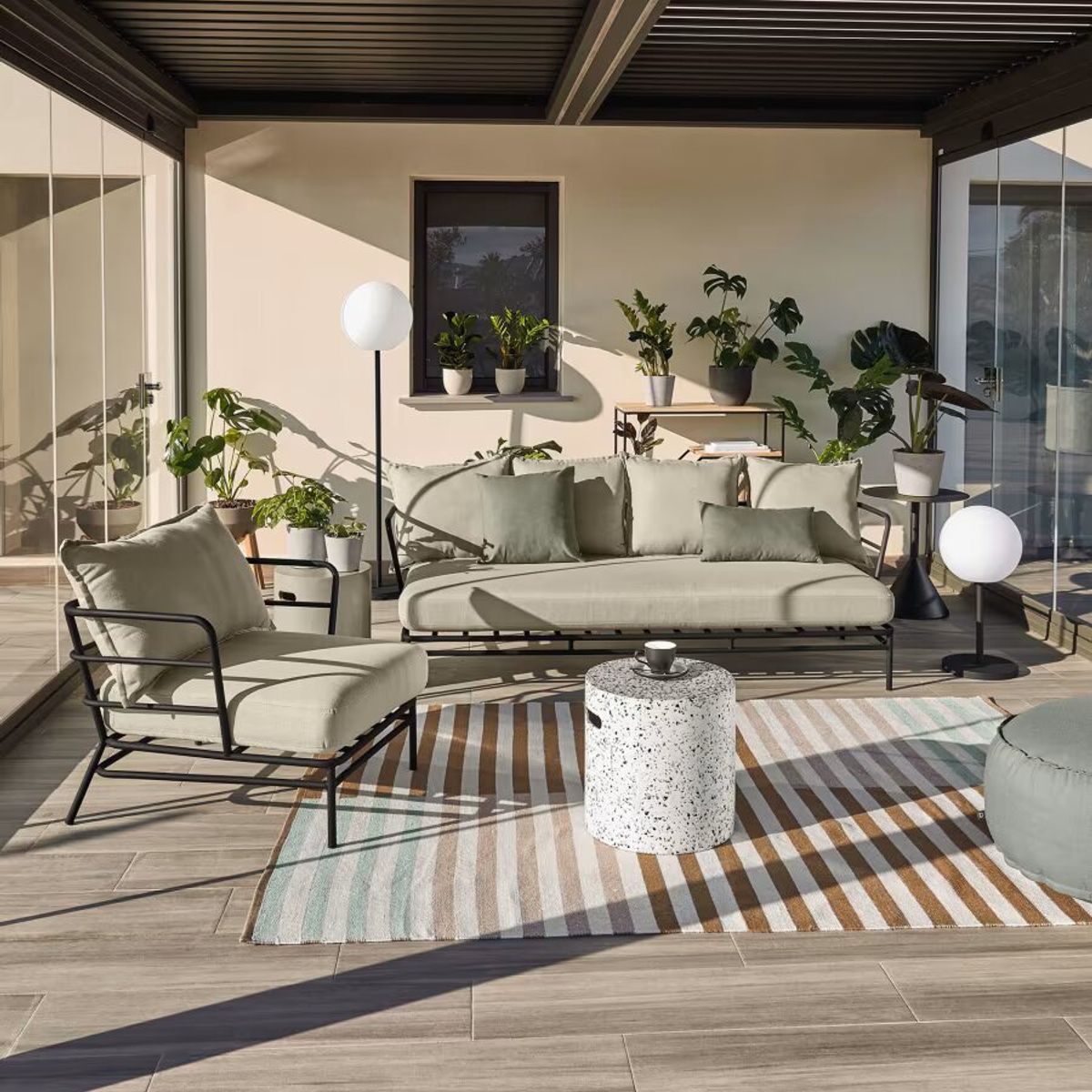 YOLODECORO - Sofá 3 Cuerpos Mareluz Verde