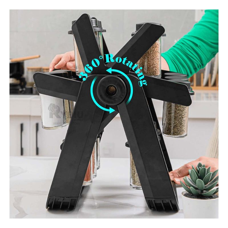 GENERICO - Almacenador Util de Especias Color Negro Y+Post-it Adhesivos