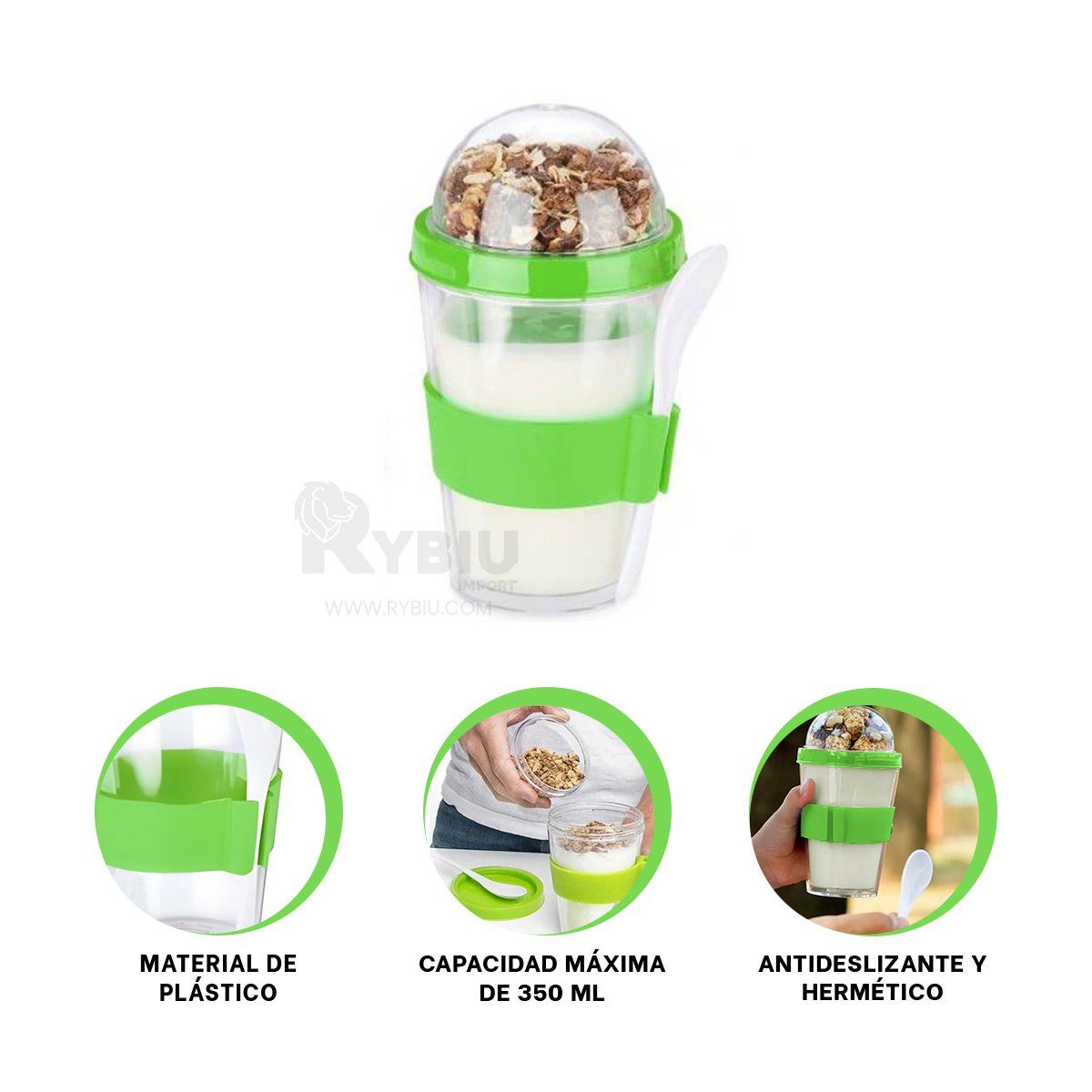 GENERICO - Pocillo de Liquido 350ML Verde Limon Y+Post-it Adhesivos