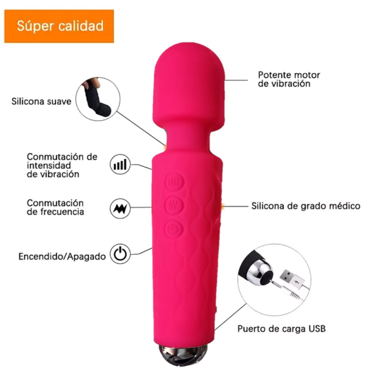 GENERICO - Vibrador estimulador de clítoris 20 modos y 8 velocidades con relieve